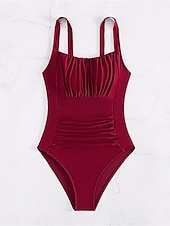 billige Onepiece badedrakter-Dame Badetøy Ett stykke Monokini Badedrakt Åpen rygg Midjekontroll Høy Midje Tynn Ferie Strand Klær Helfarge Ermeløs Badedrakter