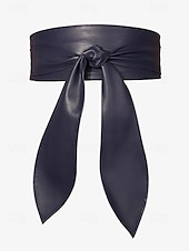 billiga Dambälte-brett rött obi-bälte i konstläder för kvinnor – elegant midja med knytdesign för klänningar och ytterkläder
