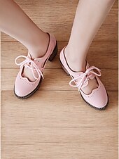 tanie Oksfordki damskie-kremowe, sznurowane, damskie buty typu oxford z wycięciami i grubą podeszwą – obuwie casualowe vintage do noszenia na co dzień