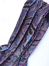 economico Cravatte e papillon da uomo-cravatta ascot paisley da uomo - elegante cravatta in finta seta per occasioni formali, matrimoni e feste - cravatta con motivo floreale vintage