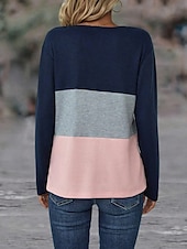 preiswerte Damen Einfache Oberteile-Damen T Shirt Glatt Modisch Modern Brautkleider schlicht Langarm Gekerbter Hals Normale Oberteile Täglich Wochenende Rosa Orange Grün Herbst Winter