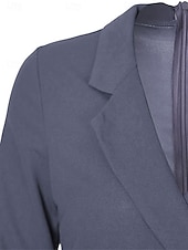 cheap Work Dresses-Women&#039;s Casual Dress Mini Dress Patchwork Buttons Casual Formal V Neck Long Sleeve Black Wine Gray Color