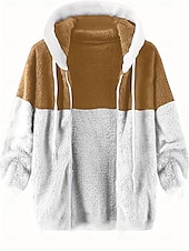 abordables sudaderas de lana-Hombre Sudadera con cremallera Sudadera con capucha y cremallera completa Chaqueta de lana Sudadera con capucha de lana Negro Azul Marino Caqui Gris Con Capucha Bloque de color Cerrar Retazos Deporte