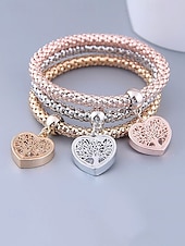 cheap Women&#039;s Bracelet-Heart Tree of Life Charm Bracelets Set - Women&#039;s Multicolor Braided Stackable Bracelets for Boho Style, Perfect for Casual Outfits or Gift Giving