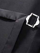 お買い得  ジレ-男性用 ベスト ジレ 日常 デート バケーション ファッション カジュアル 春 &amp; 秋 ボタン ポケット 綿80％ 快適 平織り シングルブレスト 一つボタン ラペル レギュラー ネイビーブルー カーキ色 ダックグレー ベスト