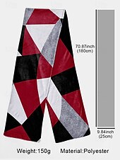 cheap Women&#039;s Scarves-Geometric Print Polyester Scarf for Men and Women - Lightweight and Stylish Accessory for Casual and Formal Outfits