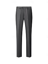 preiswerte Semi-formelle Anzüge-Herren Anzughose lange Hose schwarz weiß dunkelmarine einfarbig mikroelastisch Standard Fit 2024