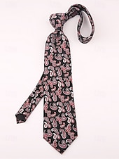 baratos Gravatas masculinas e gravatas borboleta-gravatas masculinas de seda sintética com padrão retrô - gravatas vintage com estampa floral e geométrica para uso formal e empresarial