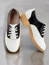 economico Scarpe oxford da donna-scarpe brogue oxford vintage bicolore da donna con design allacciato | calzature casual e formali per l&#039;eleganza quotidiana