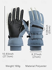 cheap Men&#039; Gloves-Men&#039;s Waterproof Winter Gloves - Insulated Ski and Snowboarding Gloves with Adjustable Strap, Anti-Slip Palm, and Warm Fleece Lining