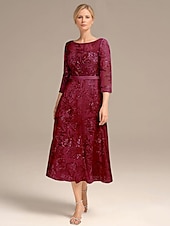 preiswerte Bodenlänge-A-Linie Kleid Mutter der Braut Elegant Petite Rundhalsausschnitt Knielang Chiffon Halbe Ärmel mit Falten einfarbig