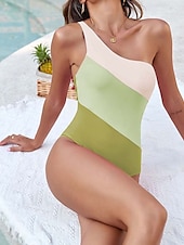 abordables Maillots une pièce-Femme Maillots de Bain Une pièce Maillot de bain Elégant Mode Bloc de couleur Sans Manches Maillots de bain