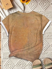 economico Maglietta di Umorismo &amp; Citazioni-Per donna Maglietta Stampato Gatto Lettera Casual Manica Corta Girocollo Top Regolari Quotidiano Cachi Estate