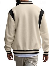 cheap Men&#039;s Jackets &amp; Coats-Men&#039;s Lightweight Jacket Casual Jacket Varsity Jacket Daily Vacation Wearproof Pocket Spring &amp;  Fall Color Block Fashion Classic Stand Collar Regular Dark Gray Black Red Navy Blue Light Grey Jacket