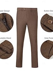 tanie stroje-Retro / vintage Ryczące 20s 1920 roku Spodnie Stroje Smokin Wielki Gatsby Pan Gangster Męskie Strój karnawałowy Święta Karnawał Nowy Rok Ślub Bal maskowy Spotkanie towarzyskie Dla dorosłych Płaszcz