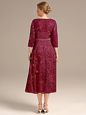 preiswerte Bodenlänge-A-Linie Kleid Mutter der Braut Elegant Petite Rundhalsausschnitt Knielang Chiffon Halbe Ärmel mit Falten einfarbig