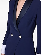abordables Longueur du plancher-Robe Veste A-Line Robe de Soirée Robe Vintage Robe Tuxedo Formelle Mariage Longueur Sol Manches Longues Col Camisa avec Fente 2025