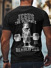 お買い得  メンズ3DＴシャツ-男性用 イエス 信仰 Tシャツ 半袖 Tシャツ 3Dプリント クルーネック シャツ ファッション アスレイジャー ストリート スポーツ・アウトドア 日常 ブラック ホワイト ベージュ 夏 春 衣類 S M L XL XXL XXXL