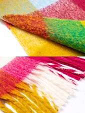 abordables Bufandas de mujer-Bufanda de invierno de gran tamaño con cuadros coloridos para mujer | Chal suave y cálido similar a la lana con borlas | Accesorio moderno para clima frío para atuendos casuales y formales