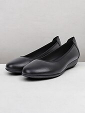 levne Dámské boty s plochou podrážkou-dámské černé kožené slip-on flats s polstrovanou stélkou - pohodlné a stylové pro každodenní nošení