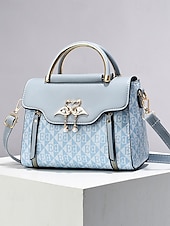 levne Kabelky a tote tašky-elegantní dámská béžová crossbody kabelka – luxusní monogramové provedení s přívěskem srdce a horní rukojetí