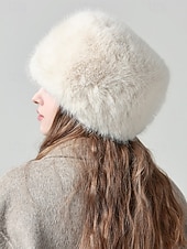 رخيصةأون قبعات نسائية-قبعة نسائية شتوية من الفرو الصناعي – قبعة ناعمة على الطراز الروسي أنيقة للطقس البارد
