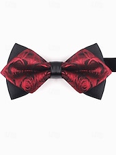 baratos Gravatas masculinas e gravatas borboleta-gravata borboleta masculina com padrão floral – elegantes gravatas borboleta jacquard em vermelho, dourado, azul e preto, perfeitas para eventos formais e casamentos