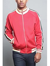 baratos Suéteres básicos-Homens Moletom com zíper Full Zip Hoodie Moletom zip Up com capuz Moletons com zíper Preto Verde Tropa Vermelho Azul Marinha Colarinho Clerical Bloco de cor Zip Up Patchwork Desportos e Ar livre