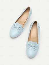 billige 1950-tallet-lyseblå loafers i preppy-stil for kvinner med sløyfedetalj - behagelig og stilig for jobb- eller fritidsbruk