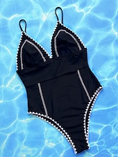 billiga One-piece-baddräkter-Dam Badkläder En bit Monokini Baddräkt Öppen rygg Magkontroll Hög midja Smal Semester Standkläder Ensfärgat Halterneck Ärmlös Baddräkter