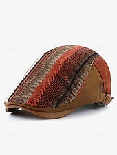 abordables Chapeaux pour hommes-casquette à chevrons pour homme avec lanière en cuir réglable - casquette plate de style vintage, idéale pour les vêtements décontractés et les activités de plein air