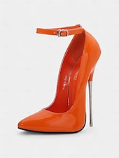 economico Tacchi a Spillo-tacchi a spillo in vernice rossa da donna con cinturino alla caviglia - sexy ed eleganti, perfetti per le uscite serali o per eventi formali