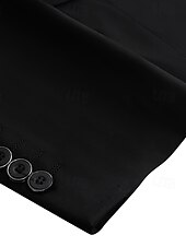cheap Formal Suits-Men&#039;s Wedding Homecoming Suits Black Sky Blue Business Casual Daily Solid Colored Tailored Fit 3 Piece Single Breasted Two-buttons