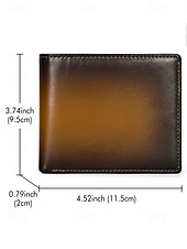 tanie Portfele-męski portfel ze skóry naturalnej z blokadą RFID – smukły, składany na pół design z wykończeniem gradientowym, najwyższej jakości skóra bydlęca, dostępny w kolorze brązowym, czerwonym i czarnym