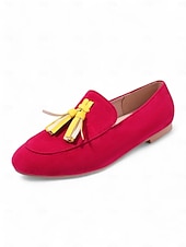 economico Slip-ons e mocassini da donna-mocassini da donna con stampa leopardata rosa e nappa gialla: scarpe slip-on audaci ed eleganti per un look trendy e di tendenza