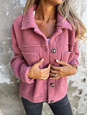 economico Cappotti Invernali-Per donna Cappotto invernale Giacca invernale Giacca in pile Esterno Strada Giornaliero Autunno Inverno Corto Cappotto Standard Tenere al caldo Traspirante Contemporaneo Moda Giacca Manica lunga