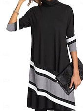 ieftine Rochii Business-rochie casual dama cu imprimeu floral rochie midi cu guler rochie eleganta casual acasa zilnic vara toamna