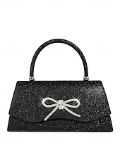cheap Clutches &amp; Evening Bags-Women&#039;s Elegant Sparkling Glitter Evening Clutch with Rhinestone Bow - Perfect for Weddings and Parties