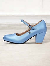 preiswerte Retro-Stil der 1950er Jahre-Hellblaue Mary Jane Pumps für Damen mit dekorativem Schnallenriemen und Blockabsatz – elegantes Schuhwerk für Partys und formelle Anlässe