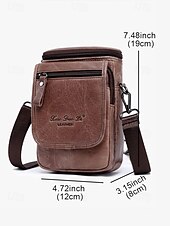 economico Borselli da uomo-borsa a tracolla vintage in pelle marrone per uomo – borsa a tracolla compatta con scomparti con cerniera e tracolla regolabile per l&#039;uso quotidiano