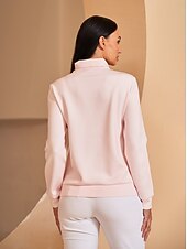 billiga Kvinnors golfkläder-Dam Pullover-tröja Svart Vit Rosa Långärmad Överdelar Golfkläder för damer Kläder Outfits Bär kläder