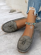 halpa Naisten mokkasiinit ja loaferit-naisten rennot siniset mokasiiniloaferit – pehmeät mokkanahkaiset slip-on -tassut tupsurusetilla, mukavat ajokengät jokapäiväiseen käyttöön