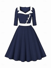 preiswerte Kleider-Retro Vintage 1950er Vintage-Kleid Kleid A-Linie Damen Karneval Neujahr Maskerade Alltagstauglich Junggesellinnenabschiedsparty Erwachsene Kleid