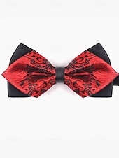 baratos Gravatas masculinas e gravatas borboleta-gravata borboleta masculina com padrão floral – elegantes gravatas borboleta jacquard em vermelho, dourado, azul e preto, perfeitas para eventos formais e casamentos