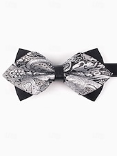 baratos Gravatas masculinas e gravatas borboleta-gravata borboleta masculina com padrão floral – elegantes gravatas borboleta jacquard em vermelho, dourado, azul e preto, perfeitas para eventos formais e casamentos
