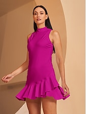 voordelige Golfkleding voor dames-Dames golf jurk Meerblauw Bos Groen Donker roze Mouwloos Jurken Dames golfkleding kleding outfits draag kleding