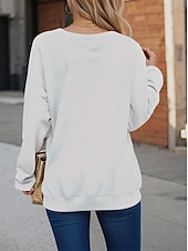 abordables Animaux Tops-Femmes Chat Occasionnel manche longue Sweat à Capuche Hauts Réguliers Tenue Quotidienne Occasionnel Imprimé Beige Automne Hiver