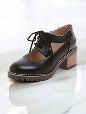 tanie Oksfordki damskie-kremowe, sznurowane, damskie buty typu oxford z wycięciami i grubą podeszwą – obuwie casualowe vintage do noszenia na co dzień