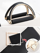 Недорогие Сумки с ручками сверху и шопперы-женская двухцветная сумка с золотой ручкой и ремнем через плечо | элегантная и стильная небольшая сумка через плечо для повседневного использования