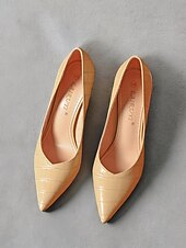 olcso Block Heels-női zöld krokodil dombornyomású műbőr pumpák tűsarkúval és hegyes orrral - elegáns és sokoldalú munkához vagy éjszakázáshoz